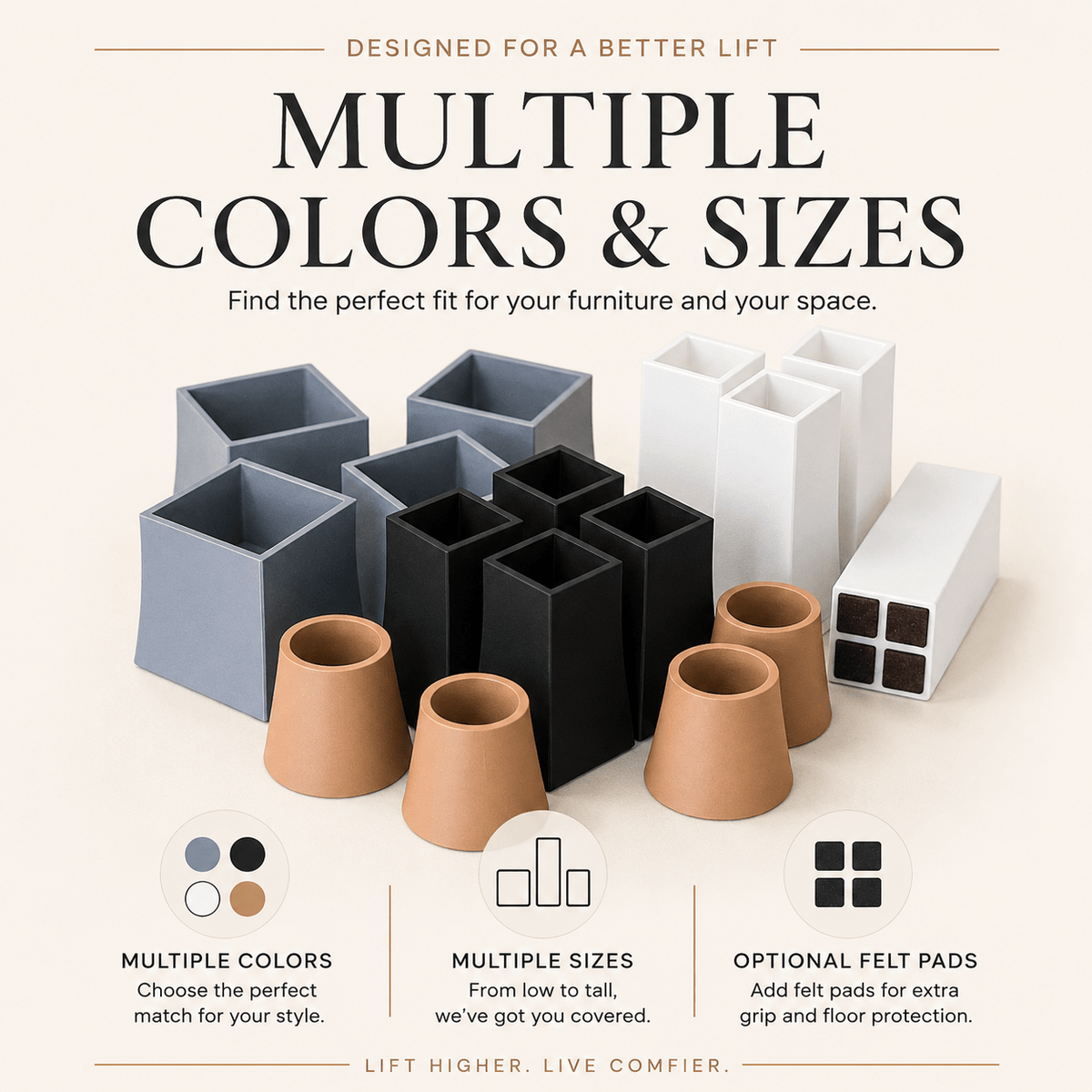 Custom Furniture Leg Risers (Set of Four) - So Genius IO