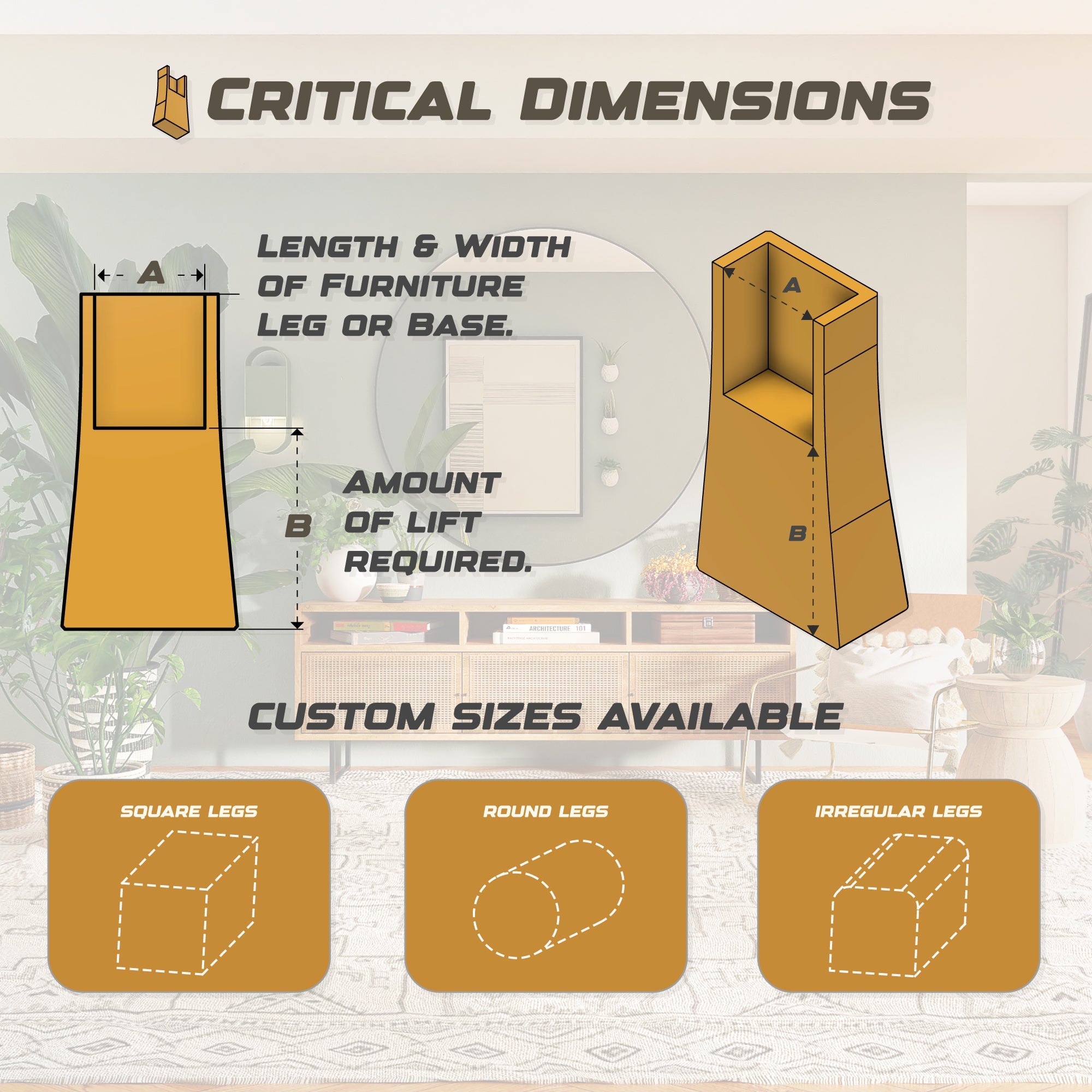 Custom Furniture Leg Risers (Set of Four) - So Genius IO