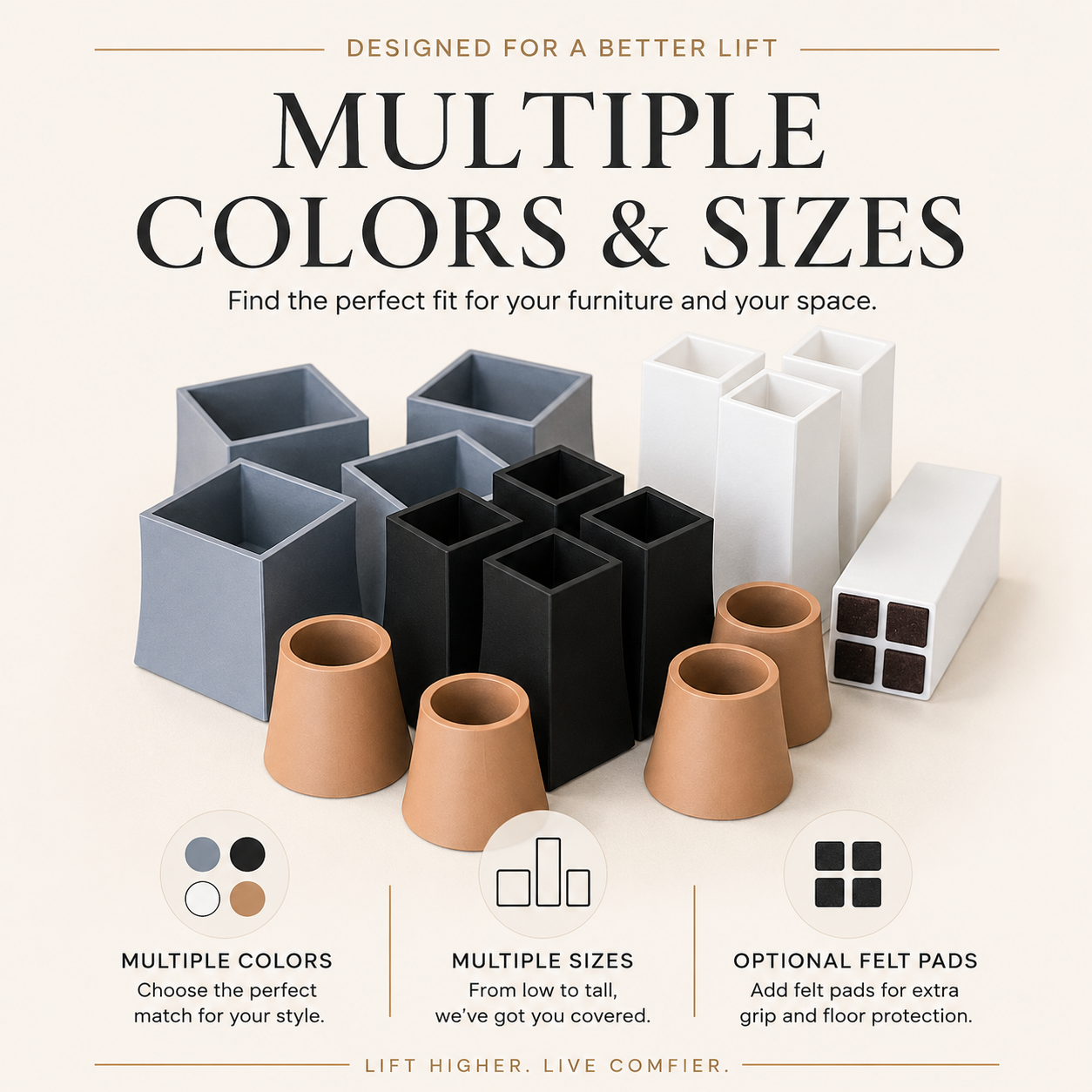 Custom Furniture Leg Risers (Set of Four)